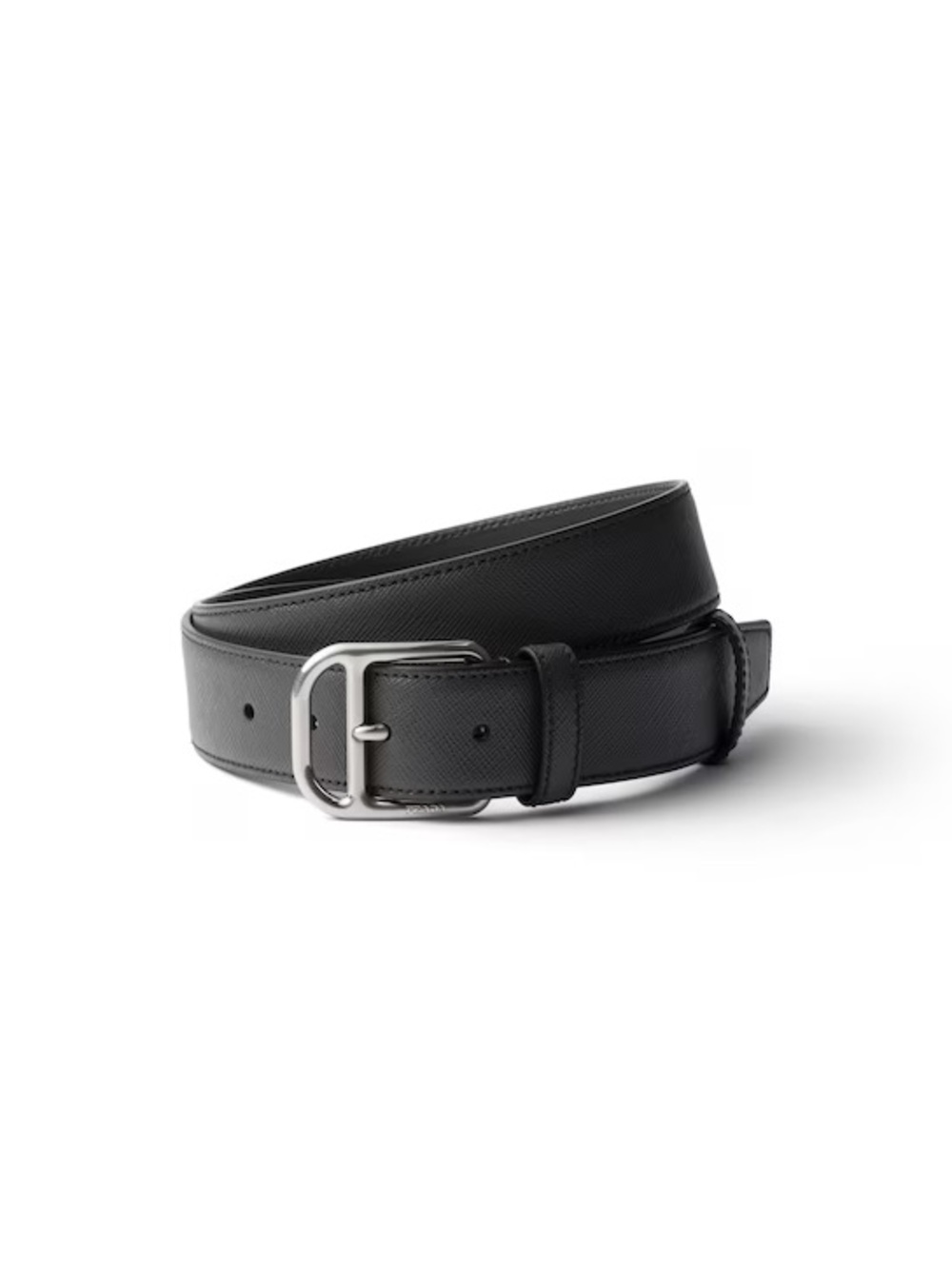 NWT Prada Saffiano Leather Belt With Silver Buckle Size 110